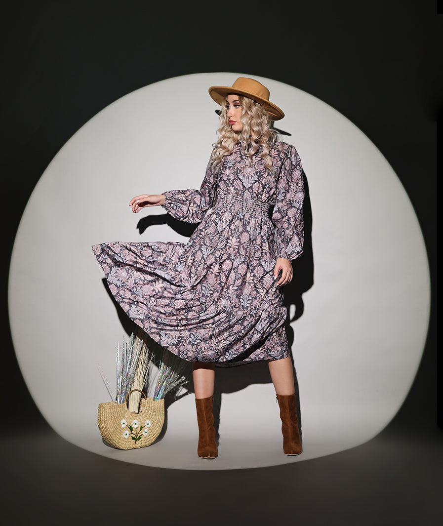 Smoked Printed Dress